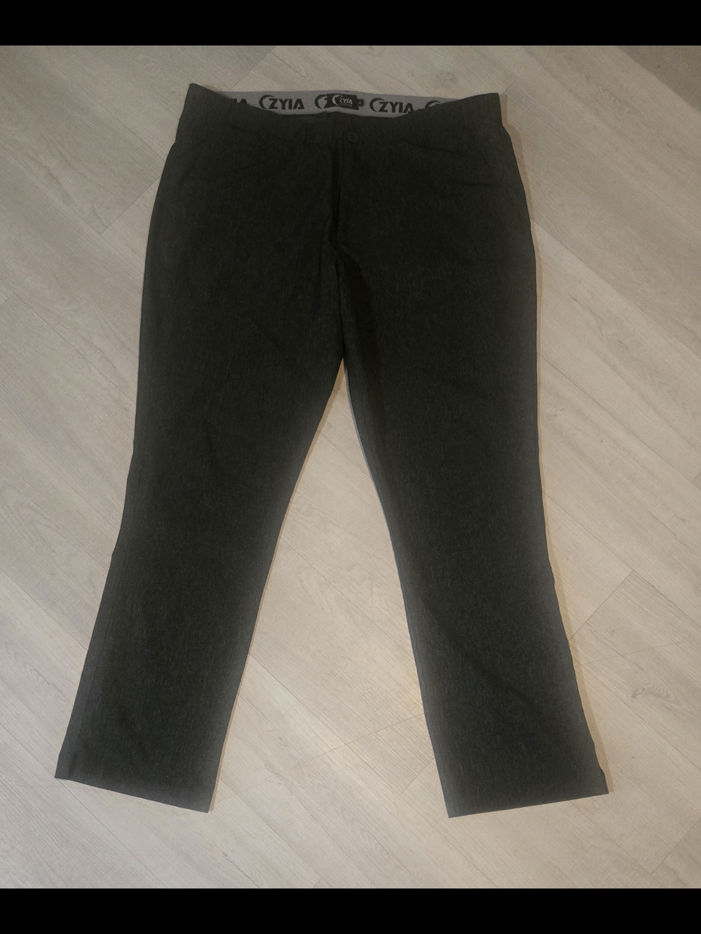 ZYIA Active Men's Golf Pants Charcoal Grey Sweat Proof Straight Leg